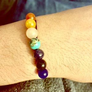Chakra string cord unisex bracelet handmade